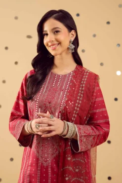 2 Piece - Printed Embroidered Suit - PE25-389