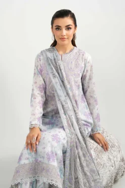 3 Piece - Digital Printed Embroidered Suit - 42502045