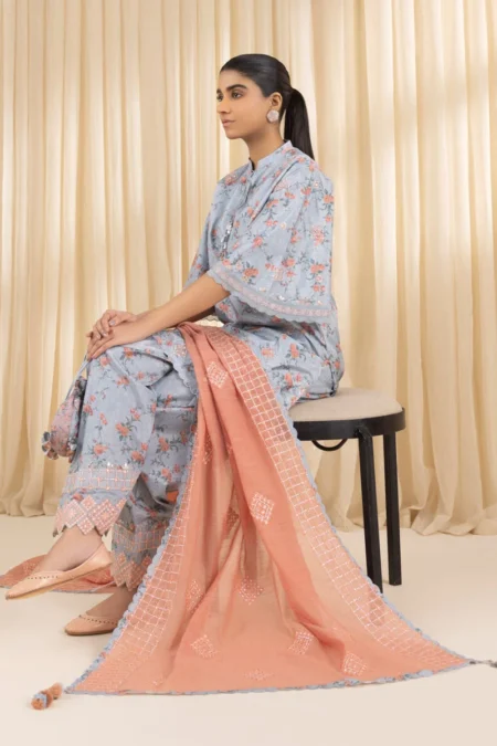 Piece - Embroidered Silk Suit